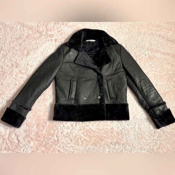 BLACK BB DAKOTA JACKET WITH FUR TRIM XS - Picture 1 of 6